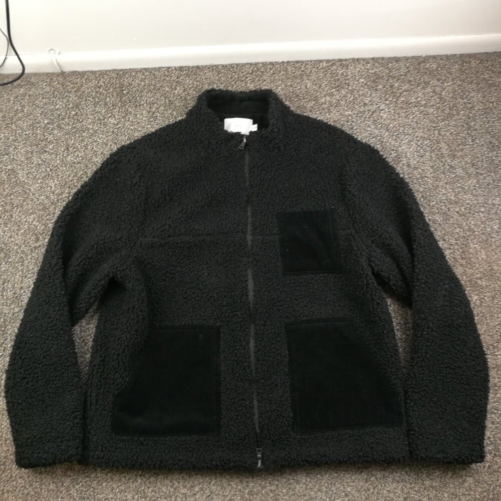 Onia Jacket Sherpa Jumbo Corduroy Shirt Jacket Shacket Black Mens XL